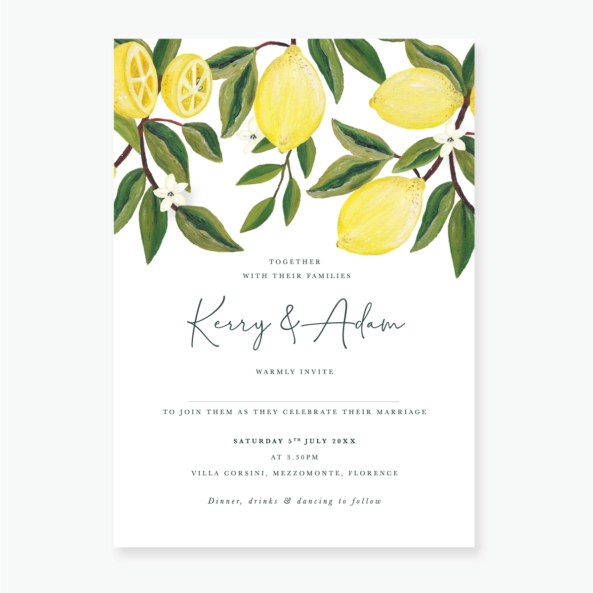 Lemon Garden Wedding Invitation