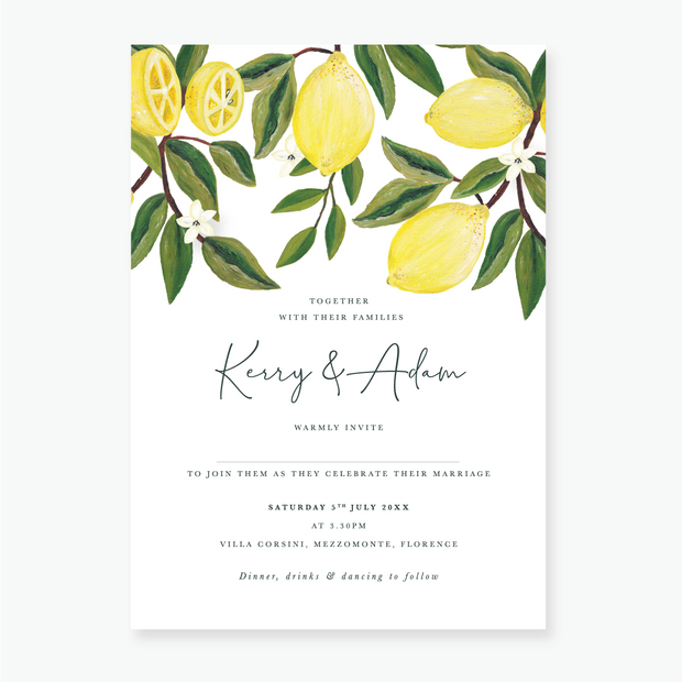 Lemon Garden Wedding Invitation