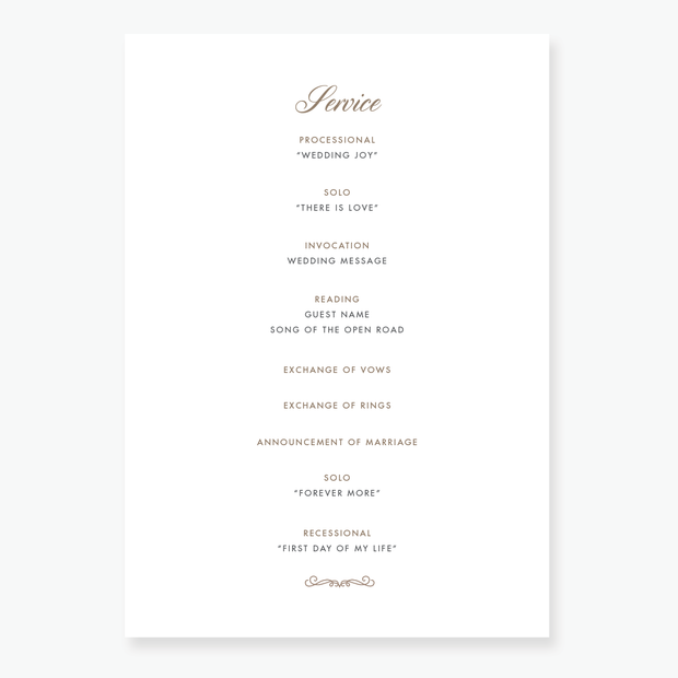 Luxe Order of Service