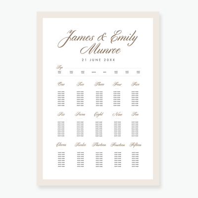 Luxe Table Plan