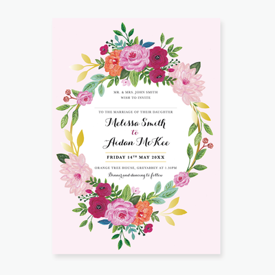 Wild Rose Wedding Invitation
