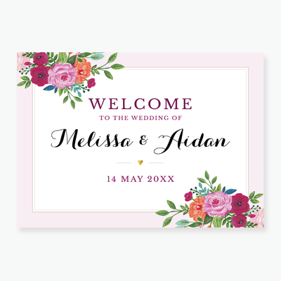 Wild Rose Welcome Board